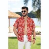 LA LEELA Men's Hawaiian Shirt Luau Vacation Summer - 3 of 4