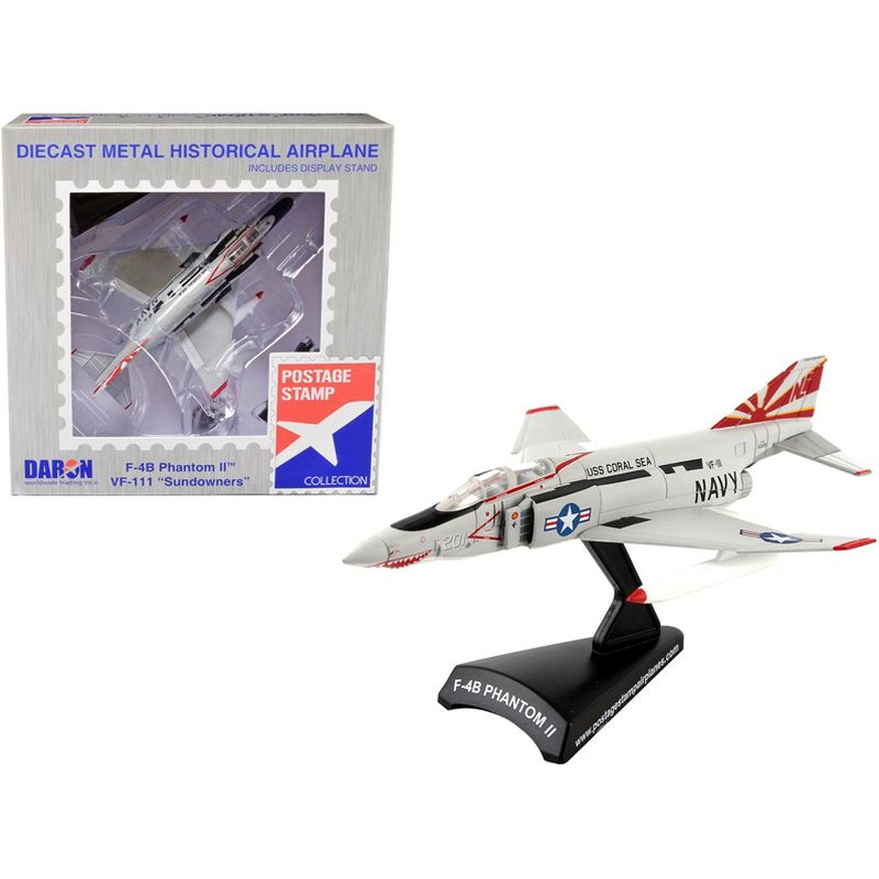 McDonnell Douglas F-4B Phantom II Fighter Aircraft "VF-111 Sundowners" US Navy 1/155 Diecast Model Airplane by Postage Stamp, 1 of 7