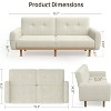 Dyonery 80 in Comfy Futon Sofa Bed,Convertible Extra Large Size Sleeper Sofa with Adjustable Backrest,Modern Loveseat Couch for Living Room - 2 of 4