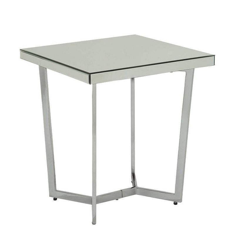 Hastin 22&#34; Accent Tables Mirrored and Chrome - Acme Furniture, 3 of 7