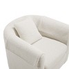 SEVOBAL Accent Chairs Chenille Barrel Armchair Modern Side Chair Swivel Accent Chair with Ottoman Set for Room, White, 27"*24.6"*24.8" - 4 of 4