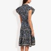 Anna-Kaci Women's Flutter Sleeve Floral Print Dress with Lace-Up Neckline and Tiered Skirt Dress - 3 of 4