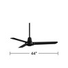 44" Casa Vieja Plaza DC Modern 3 Blade Indoor Outdoor Ceiling Fan with Remote Control Matte Black Damp Rated for Patio Exterior House Home Porch Barn - 4 of 4