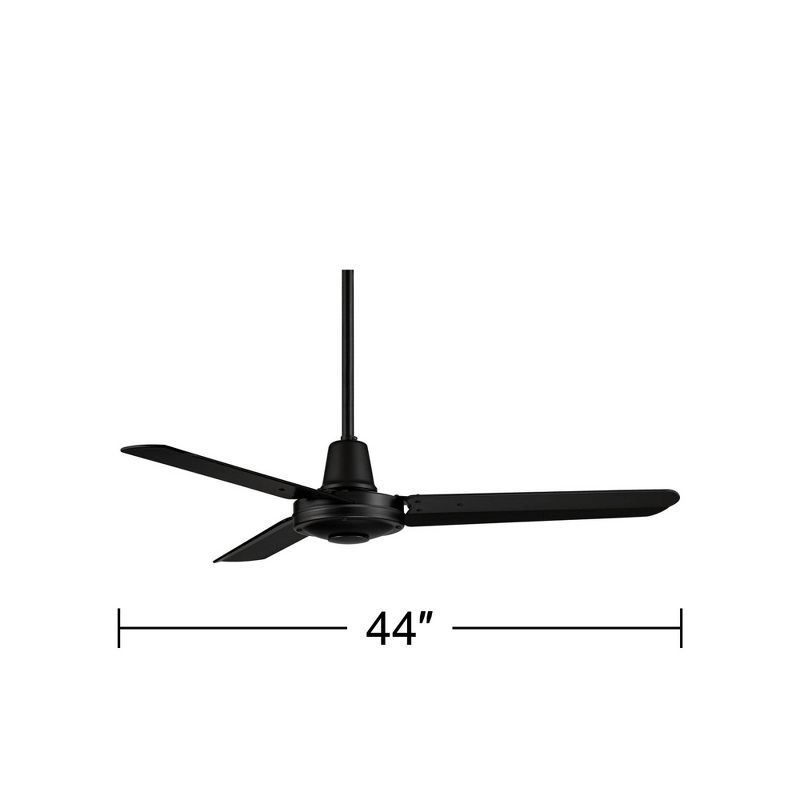 44" Casa Vieja Plaza DC Modern 3 Blade Indoor Outdoor Ceiling Fan with Remote Control Matte Black Damp Rated for Patio Exterior House Home Porch Barn, 4 of 9