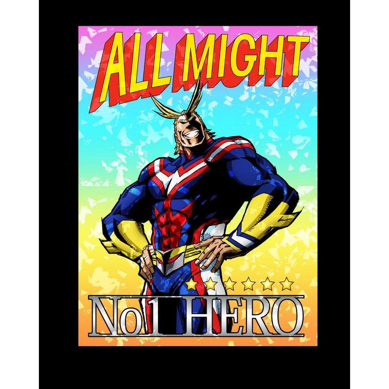 All Might Trading Card My Hero Academia Mens Black Graphic Tee, 2 of 4