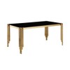 CENGHU 65" Rectangle Glass Dining Table, Tempered Glass Tabletop and Polished Gold Legs, Modern Style Kitchen Table for Home, Kitchen, Dining Room - 2 of 4