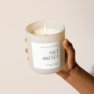 Salt and Sea 15oz Tan Matte Jar Soy Candle