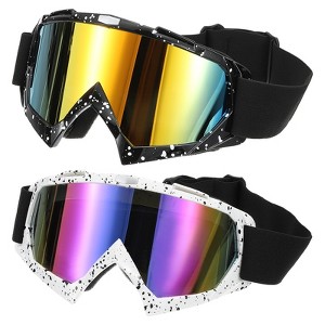 Unique Bargains Windproof Mountaineering Sky Diving Skiing Dirt Bike Goggle 2 Pcs - 1 of 4