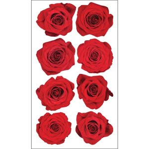 Sticko Stickers - Red Roses, 8pcs - 1 of 1