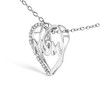 Haus of Brilliance Silver Diamond Accent MOM Heart Pendant Necklace - 3 of 4
