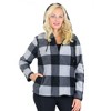 Galaxy J. Come Women's  Loose Fit  Heavyweight Polar Fleece Plaid Hoodie With Faux Shearling Lining - 2 of 4