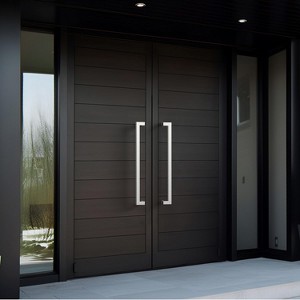Modern Satin Push Pull Door Handle – Long Stainless Steel Handle for Glass, Barn, Shower, or Wooden Doors – Contemporary Entry Design - 1 of 4