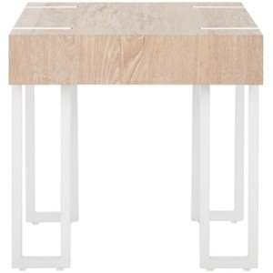 Aberton End Table - Natural/White - Safavieh - 1 of 4