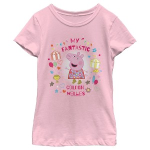 Girl's Peppa Pig My Fantastic Golden Wellies T-Shirt - 1 of 4