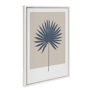 Kate & Laurel All Things Decor 23"x33" Sylvie Muted Tan and Blue Colorblock Botanical Palm Wall Art by The Creative Bunch Studio White - 1 of 4