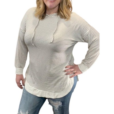 Women's Ribbed Stripe Hoodie - Hayden LA