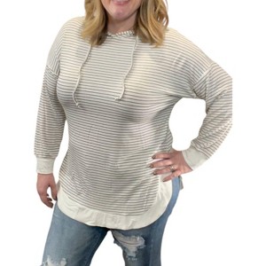 Women's Ribbed Stripe Hoodie - Hayden LA - 1 of 3