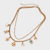 Heart and Mixed Charm Multi-Strand Necklace - Universal Thread™ Gold - 3 of 4
