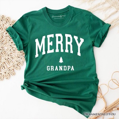 Merry Grandpa Retro Christmas T-Shirt, Matching Family Holiday Tee | OrnamentallyYou