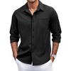 COOFANDY Men's Casual Button Down Shirts Long Sleeve Untucked Shirts Regular Fit Linen Shirt - 3 of 4