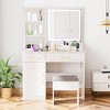 Makeup Vanity Desk with Lighted Mirror and Power Outlet, Dressing Table with Large Storage Space - 2 of 4