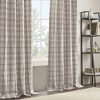 VYNXARIA 50x108" Plaid Rod Pocket and Back Tab Curtain Panel with Fleece Lining Brown(Single Panel) - 3 of 4