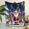 Lomsoe Christmas Santa Claus and Reindeer Printed Flannel Throw Blanket - Soft Bohemian Style, All-Season Cozy Sofa and Bedroom Accent. - 2 of 4