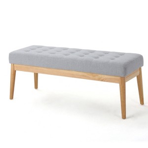 Gulches Gray Fabric Ottoman - 44"W¡Á16.5"D¡Á8"H, Multi-Functional Bench for Bedroom Furniture - 1 of 4