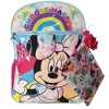 Disney Minnie Mouse Kids School Backpack 16" 5PC Lunch Kit, Keychain, Scrunchie, keychain, and utility case - 3 of 4