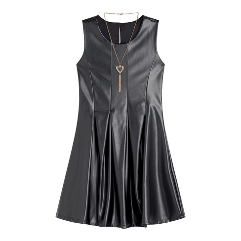 Target faux 2025 leather dress