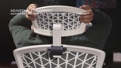 Black Ergonomic Mesh Gaming Chair with Adjustable Headrest