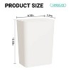 LunaLulinlk 3 Pack 10 Liter Small Lid Trash Can Plastic Trash Can, 2.6 Gallon Slim Trash Can Wastepaper Basket with Pop-Up Lid, White - 2 of 4