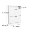 GlasFlength Decorative Storage Cabinets Farmhouse Modern Style，Ample Storage, Sturdy Build，Natural with Spaious Compartment，White, 31.5"*9.5"*43.3" - 3 of 4