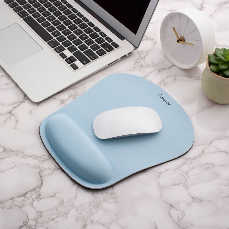 Insten Mouse Pad with Wrist Support Rest, Ergonomic Support Cushion, Easy Typing & Plain Relief, Trapeziod, 9.4 x 8.4 inches, 3 of 10