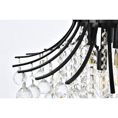 Toureg 19" Black Flush Mount with Clear Crystal Trim