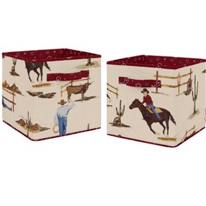 Sweet Jojo Designs Fabric Storage Bins Set Wild West Cowboy Multicolor - 1 of 3