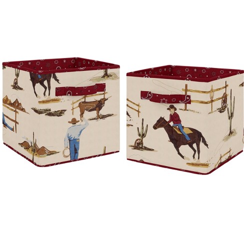 Sweet Jojo Designs Fabric Storage Bins Set Wild West Cowboy Multicolor - image 1 of 3