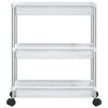 VidaXL 3-Tier Storage Trolley Silver and White Aluminum - 3 of 4