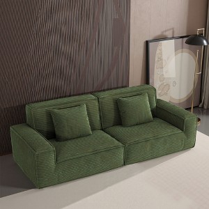 Whisen 106.3" Large Modular Sofa - Striped Fabric, Modern Style, Comfortable, Vacuum Compression, Full Sponge, High Rebound, Straight - 1 of 4