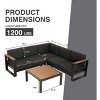 GDFStudio Lilia Outdoor 5 Seater Aluminum Frame with Polywood Accents Patio Seating Set - 3 of 4