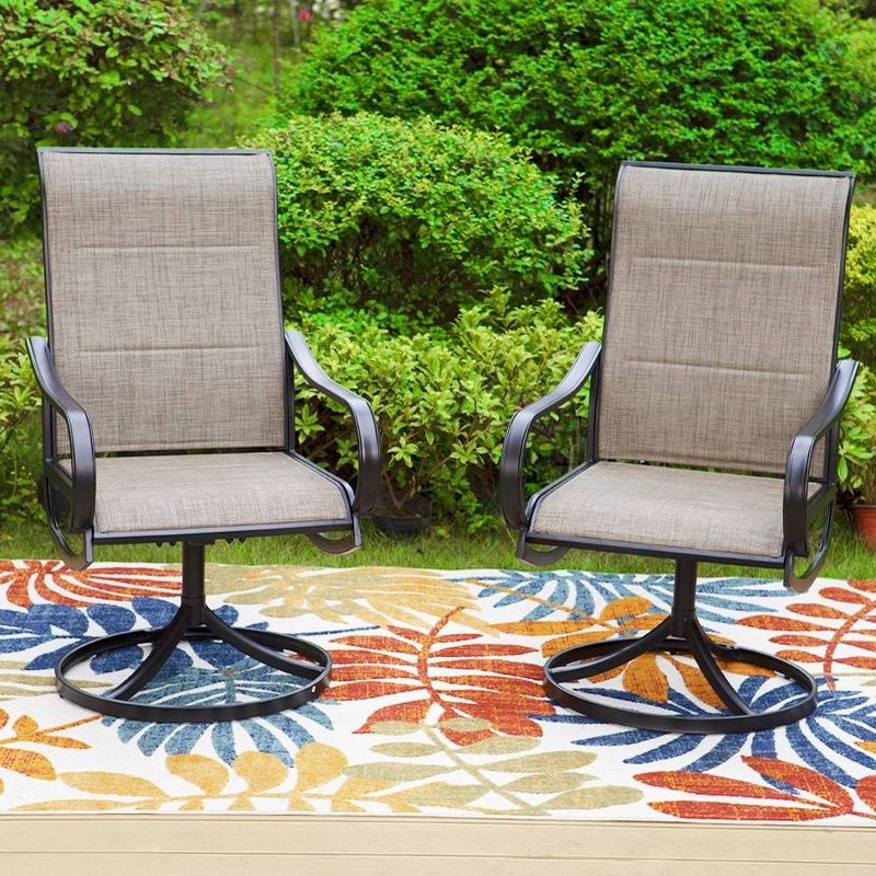 3pc Patio Dining Set with Small Square Table &#38; 360 Swivel Padded Arm Chairs - Captiva Designs, 5 of 14