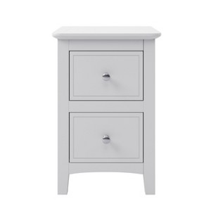 Gulches Nightstand, 22 Inch High in White, Equipped with 2 Drawers and Wooden Legs - 1 of 4