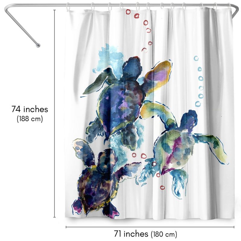 Americanflat 71" x 74" Shower Curtain, Baby Sea Turtles 3 by Suren Nersisyan, 3 of 9