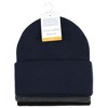 Hudson Baby Family Knit Cuffed Beanie 3pk, Navy Black - 2 of 4