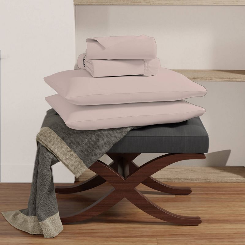 300 Thread Count Organic Cotton Brushed Percale Sheet Set - Purity Home , 5 of 11