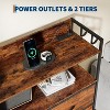 Fabric Dresser with LED Lights & Charging Station - 11-Drawer Storage Organizer, Hooks & Wood Top, Rustic Wood - 4 of 4