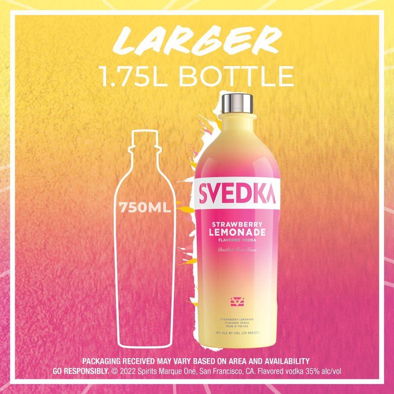SVEDKA Strawberry Lemonade Flavored Vodka - 1.75L Bottle, 6 of 9