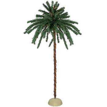 Northlight 6' Pre-Lit Artificial Tropical Outdoor Patio Palm Tree - Clear Lights