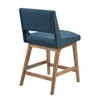 VYNXARIA Accent Chair£¬Dining Side chair£¬Rubber Solid Pecan Wood Finish£¬Attached Seat Cushion£¬Navy - 4 of 4
