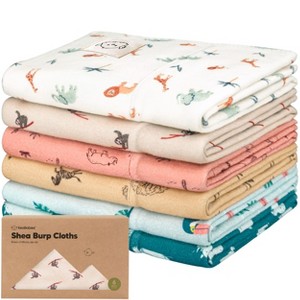 6pk Shea Baby Burp Cloths for Baby Boys and Girls, Organic Burping Cloths for Babies, Newborn - 1 of 4